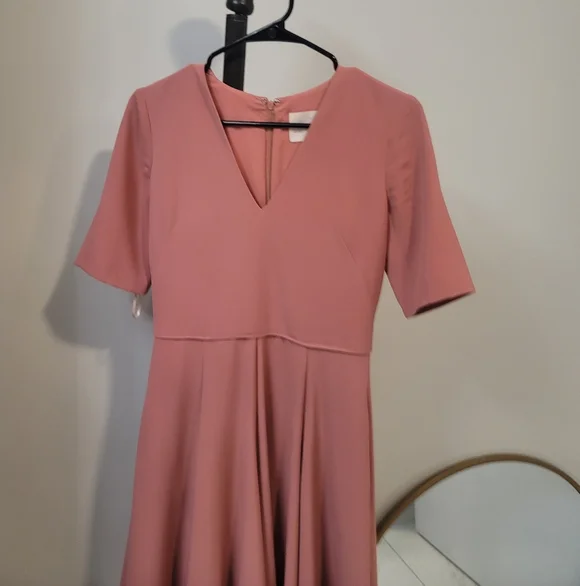Gal Meets Glam - Edith City Crepe Fit & Flare Midi Dress Size 2 - Picture 3 of 8